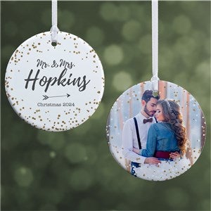 Sparkling Love Personalized Wedding Photo Ornament