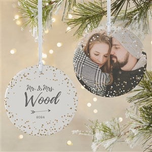 Personalized Mr & Mrs Wedding Photo Ornament