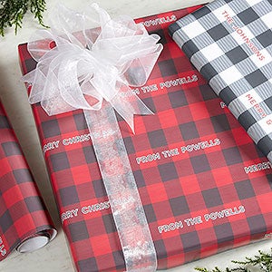 Buffalo Check Personalized Wrapping Paper Roll - 18ft Roll