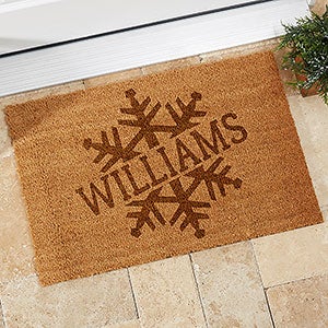 snowflake doormat coir personalized holiday