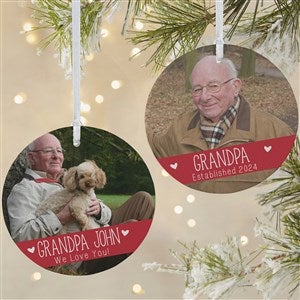 Grandparents Established Large 2 Sided Photo Ornament