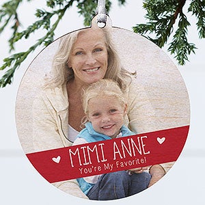 Grandparents Established Personalized Photo Ornament - 1 Sided Wood