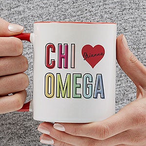 0 Chi Omega Personalized Coffee Mug - 11oz Red