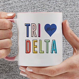 0 Delta Delta Delta Personalized Coffee Mug - 11oz Pink