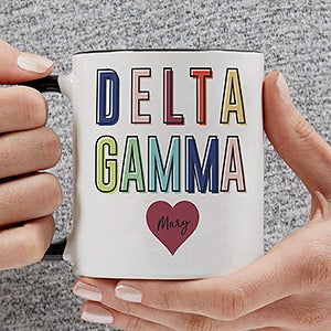 0 Delta Gamma Personalized Sorority Mug - 11oz Black