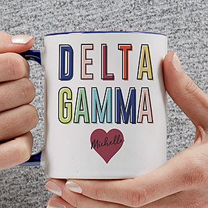 0 Delta Gamma Personalized Sorority Mug - 11oz Blue