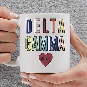 0 Delta Gamma Personalized Sorority Mug - 11oz White