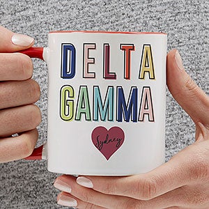 0 Delta Gamma Personalized Sorority Mug - 11oz Red