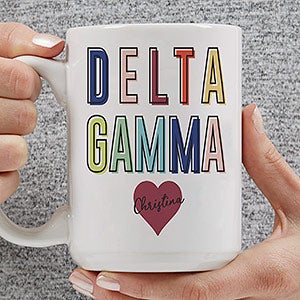 0 Delta Gamma Personalized Sorority Mug - 15oz White