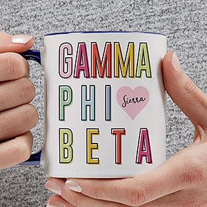 0 Gamma Phi Beta Personalized Sorority Mug - 11oz Blue