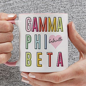 0 Gamma Phi Beta Personalized Sorority Mug - 11oz Pink