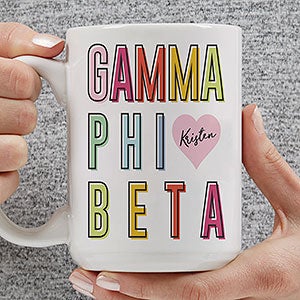 0 Gamma Phi Beta Personalized Sorority Mug - 15oz White