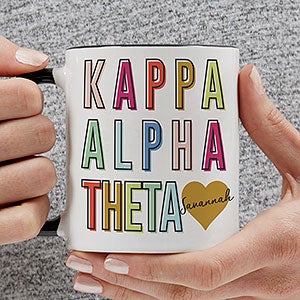 0 Kappa Alpha Theta Personalized Sorority Mug - 11oz Black