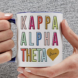 0 Kappa Alpha Theta Personalized Sorority Mug - 11oz Blue
