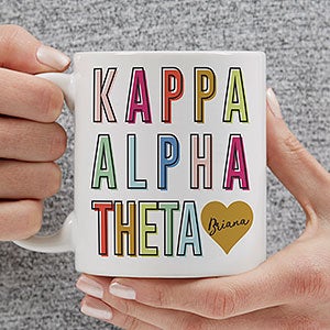 0 Kappa Alpha Theta Personalized Sorority Mug - 11oz White