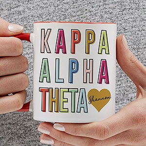 0 Kappa Alpha Theta Personalized Sorority Mug - 11oz Red