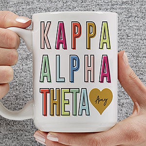 0 Kappa Alpha Theta Personalized Sorority Mug - 15oz White