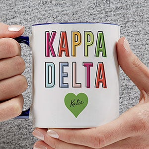 0 Kappa Delta Personalized Sorority Mug - 11oz Blue