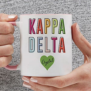 0 Kappa Delta Personalized Sorority Mug - 11oz Pink