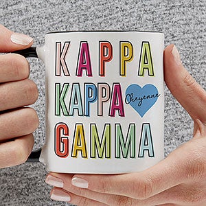 0 Kappa Kappa Gamma Personalized Sorority Mug - 11oz Black