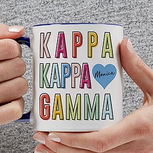 0 Kappa Kappa Gamma Personalized Sorority Mug - 11oz Blue