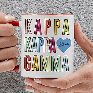 0 Kappa Kappa Gamma Personalized Sorority Mug - 11oz Red