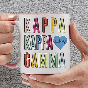 0 Kappa Kappa Gamma Personalized Sorority Mug - 11oz Pink