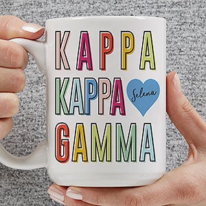 0 Kappa Kappa Gamma Personalized Sorority Mug - 15oz White
