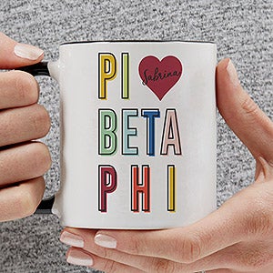 0 Pi Beta Phi Personalized Sorority Mug - 11oz Black