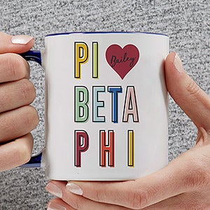 0 Pi Beta Phi Personalized Sorority Mug - 11oz Blue