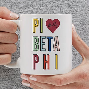 0 Pi Beta Phi Personalized Sorority Mug - 11oz White