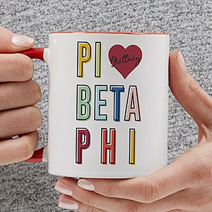0 Pi Beta Phi Personalized Sorority Mug - 11oz Red