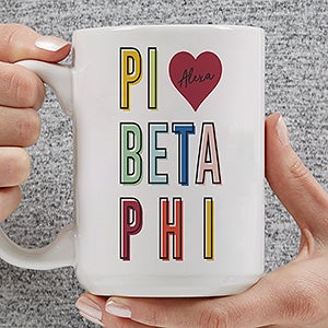 0 Pi Beta Phi Personalized Sorority Mug - 15oz White