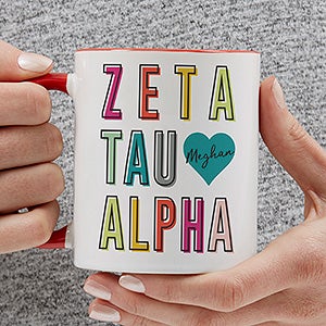 0 Zeta Tau Alpha Personalized Sorority Mug - 11oz Red