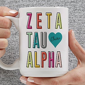 0 Zeta Tau Alpha Personalized Sorority Mug - 15oz White