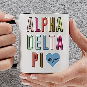 0 Alpha Delta Pi Personalized Sorority Mug - 11oz Black