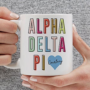 0 Alpha Delta Pi Personalized Sorority Mug - 11oz White