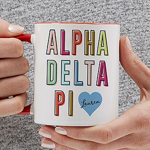 0 Alpha Delta Pi Personalized Sorority Mug - 11oz Red