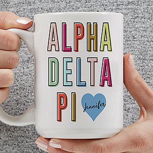 0 Alpha Delta Pi Personalized Sorority Mug - 15oz White
