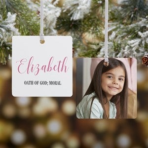Name Meaning Personalized Square Photo 1 SIded Ornament