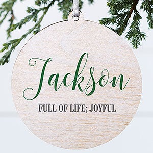 Name Meaning Personalized Wood Ornament
