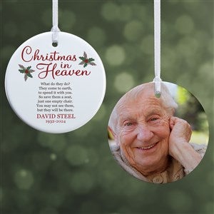 Christmas In Heaven Personalized Memorial Ornament- 2.85" Glossy - 2 Sided - #19879-2