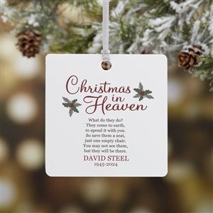 Christmas In Heaven Personalized Memorial Ornament - 1 Sided Metal