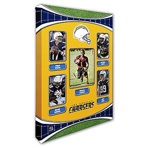 Los Angeles Chargers Trading Card Photo Canvas - 24x36