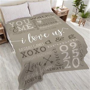 I Love Us Personalized 90x108 Plush King Fleece Blanket