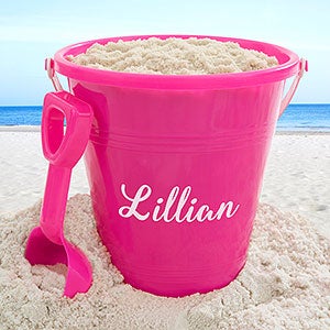 Personalized Easter Bucket Pink Sand Pail & Shovel