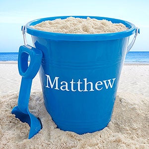 Personalized Easter Bucket Blue Sand Pail & Shovel
