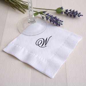 Initially Yours White Personalized Cocktail Napkins