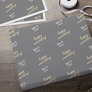 Step & Repeat Personalized Anniversary Wrapping Paper Sheets