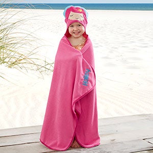 Embroidered Mermaid Kids Hooded Beach Towel